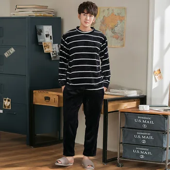 Plus Size XXXL Flannel Pajamas Set Men 2PCS Coral Fleece Shirt&Pant Sleepwear Autumn Winter Warm Thick Nightwear Home Clothes
Plus Size XXXL Flannel Pajamas Set Men 2PCS Coral Fleece Shirt&Pant Sleepwear Autumn Winter Warm Thick Nightwear Home Clothes