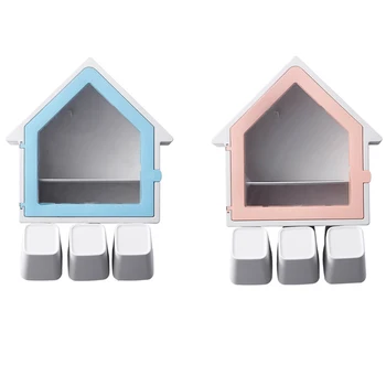House Shape Toothbrush Holder Wall-Mounted Double-deck Storage Rack Cup Holder with 3 Brushing Cups Bathroom Accessories Set
House Shape Toothbrush Holder Wall-Mounted Double-deck Storage Rack Cup Holder with 3 Brushing Cups Bathroom Accessories Set