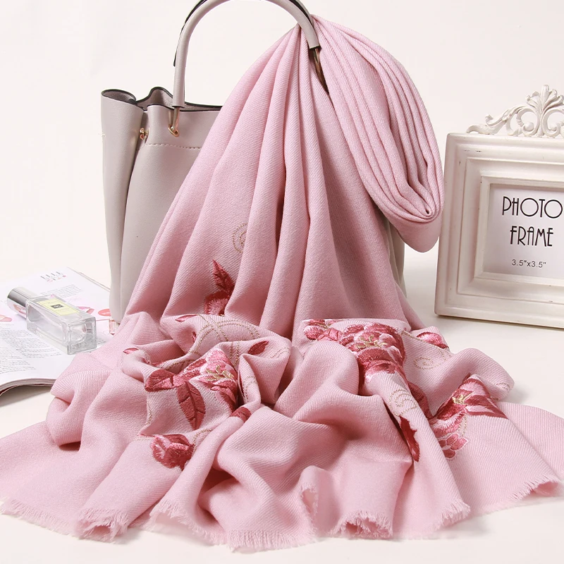 Fine Embroidered Wool Scarf Women Solid Pink Shawls,Wraps for Wedding Echarpe Winter Pashimina Ladies 100% Wool Scarves Hiver
Fine Embroidered Wool Scarf Women Solid Pink Shawls,Wraps for Wedding Echarpe Winter Pashimina Ladies 100% Wool Scarves Hiver