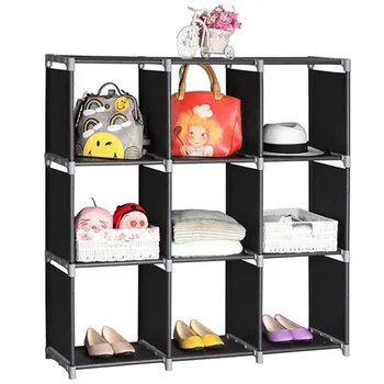 Multifunctional Assembled 3 Tiers 9 Compartments Storage Shelf Dark Brown/Black
Multifunctional Assembled 3 Tiers 9 Compartments Storage Shelf Dark Brown/Black