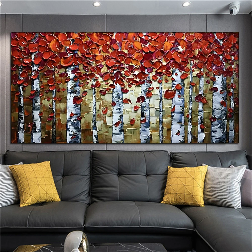 100% Handmade Fall View Red Birch Tree Oil Painting Modern Art Picture For Living Room Modern Cuadros Canvas Art High Quality
100% Handmade Fall View Red Birch Tree Oil Painting Modern Art Picture For Living Room Modern Cuadros Canvas Art High Quality