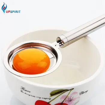 

Upspirit Stainless Steel Egg Yolk Separator with Long Handle Eggs White Filter Divider Strainer Egg Baking Tools Kitchen Gadgets