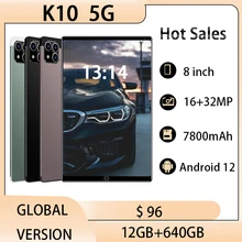 Tablet PC K10 12 Core 12GB RAM 640GB ROM Pad 8 Inch 7800mAh Android 12 Google Play 32MP WIFI 5G Send Keyboard Dual SIM Tablette
Tablet PC K10 12 Core 12GB RAM 640GB ROM Pad 8 Inch 7800mAh Android 12 Google Play 32MP WIFI 5G Send Keyboard Dual SIM Tablette