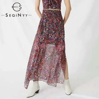 SEQINYY Chiffon Skirt 2020 Summer Spring New Fashion Design Women Elastic Waist Flowers Print Translucent Split French Romantic
SEQINYY Chiffon Skirt 2020 Summer Spring New Fashion Design Women Elastic Waist Flowers Print Translucent Split French Romantic