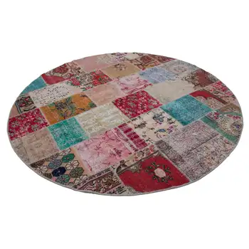 252x252 Cm Multicolor Handmade Round Patchwork Rug-8x8 Ft 
252x252 Cm Multicolor Handmade Round Patchwork Rug-8x8 Ft