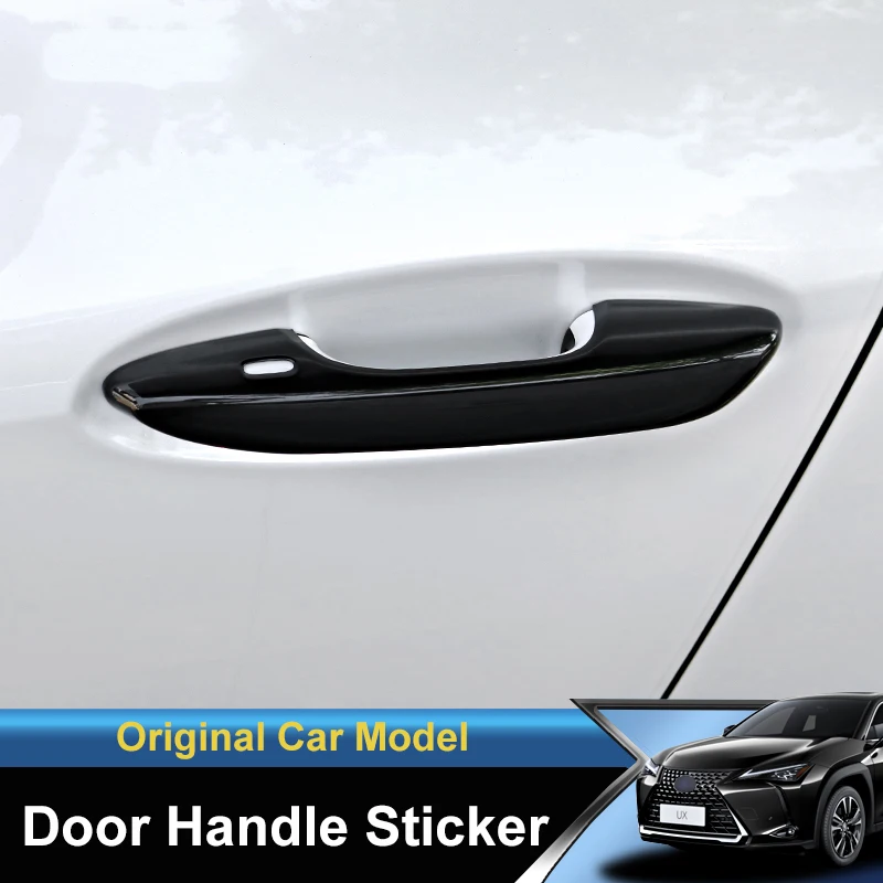 

QHCP Car Door Handle Decorative Cover Trims Sticker Protector ABS 4Pcs/Set Fit For Lexus UX200 260H 2019 2020 Exterior Accessory