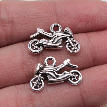 6pcs/lot Jewelry Making DIY Handmade Craft Charms Antique Silver Color 14x21mm Motorcycle Pendant
6pcs/lot Jewelry Making DIY Handmade Craft Charms Antique Silver Color 14x21mm Motorcycle Pendant