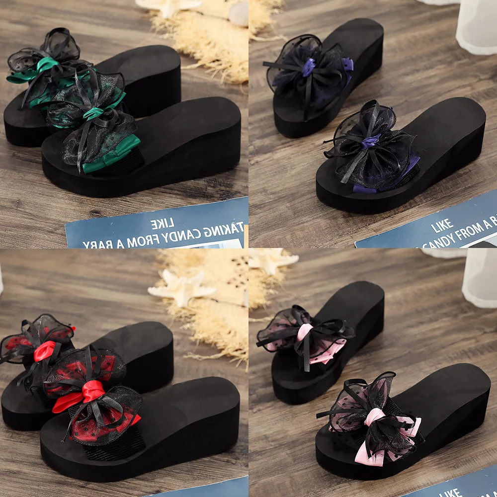 

Women Bow Summer Sandals Slipper Indoor Outdoor Flip-flops Beach Shoes Female Slipper Scarpe Women Pantoufle 2020 Fashion
