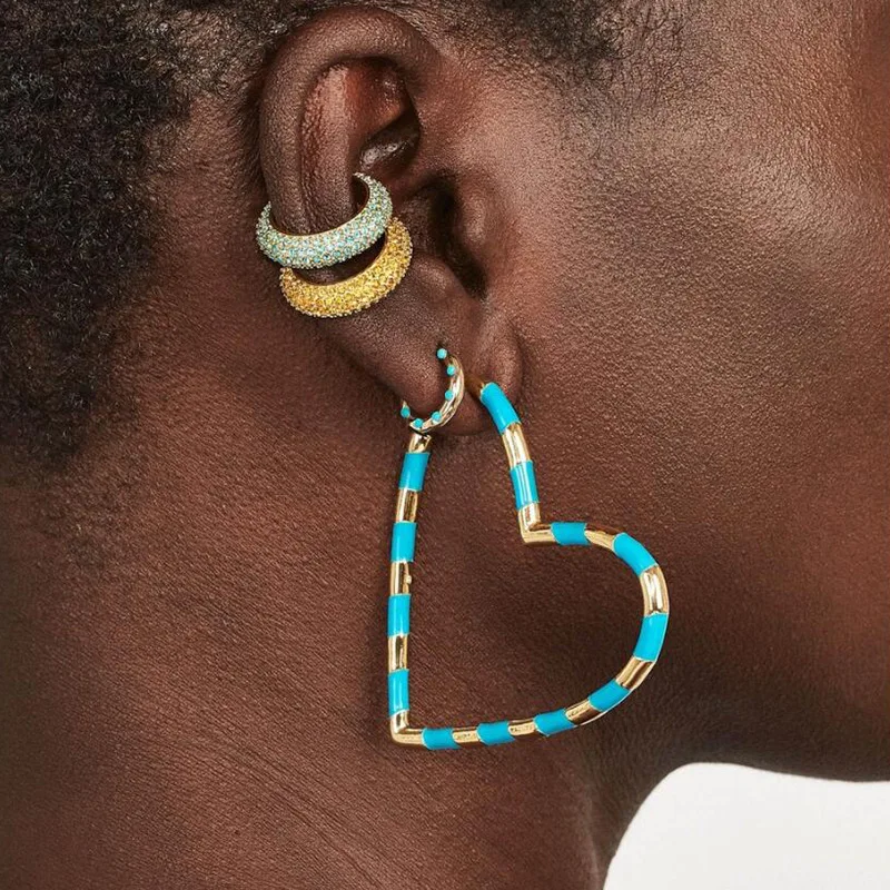2019 New Basic Style Lady's Fashion Multi-color Heart Earrings Colorful Rhinestone Clip On Ear Small Gold Ear Clips For Women
2019 New Basic Style Lady's Fashion Multi-color Heart Earrings Colorful Rhinestone Clip On Ear Small Gold Ear Clips For Women