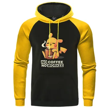 NO COFFEE NO WORKEE Hoodies Pikachu Pokemon Sweatshirt Casual Mens Anime Pullover Funny Raglan Men Hoodie Harajuku Streetwear
NO COFFEE NO WORKEE Hoodies Pikachu Pokemon Sweatshirt Casual Mens Anime Pullover Funny Raglan Men Hoodie Harajuku Streetwear