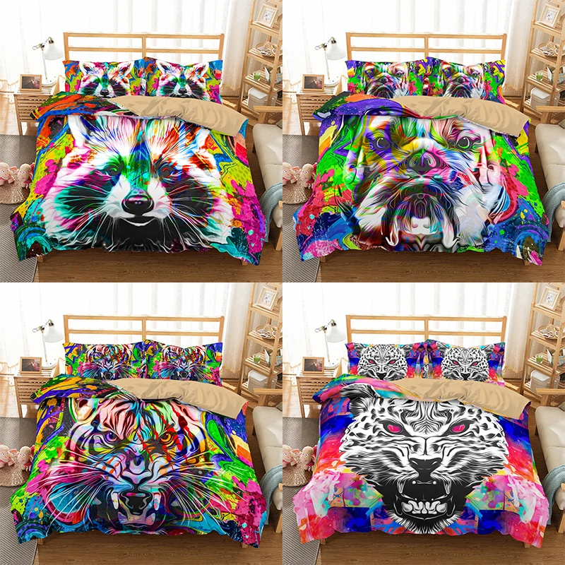 Bedding Set 2/3Pcs 3D Abstract Animal Printed Comforter Bedding Set Duvet Cover Set Single Double Twin Full Queen King Size
Bedding Set 2/3Pcs 3D Abstract Animal Printed Comforter Bedding Set Duvet Cover Set Single Double Twin Full Queen King Size