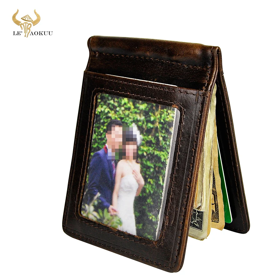 Genuine Leather Men Magnetic Money Clip Wallet Business Card Photo Holder Case Design Front Pocket Wallet Mini Purse Male 1099-c
Genuine Leather Men Magnetic Money Clip Wallet Business Card Photo Holder Case Design Front Pocket Wallet Mini Purse Male 1099-c
