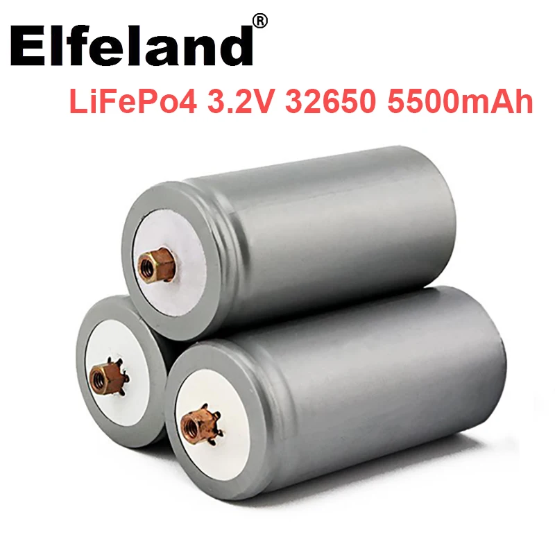 Батарея Lifepo4 Elfeland 3 2 V 32650 5500mAh батарея с винтом светильник на солнечной
