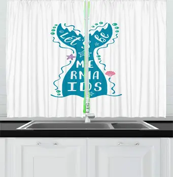 Sea Blue Pink Let's Be Mermaids Kitchen Curtains Half Mermaid with Seashells Underwater Theme Window Drapes
Sea Blue Pink Let's Be Mermaids Kitchen Curtains Half Mermaid with Seashells Underwater Theme Window Drapes