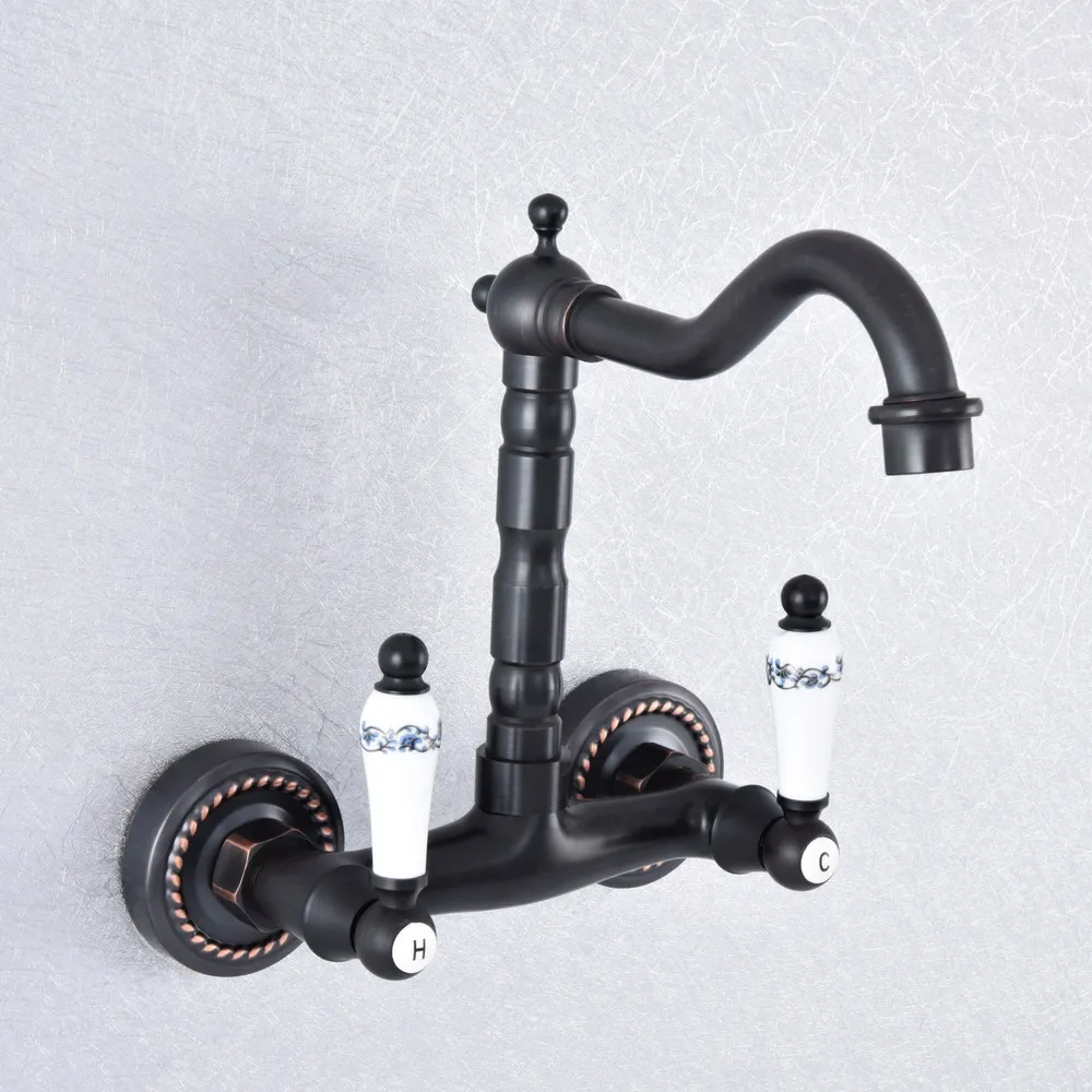 Black Oil Rubbed Bronze Brass Wall Mounted Dual Ceramic Handles Levers Kitchen Bathroom Vessel Sink Faucet Mixer Taps asf746
Black Oil Rubbed Bronze Brass Wall Mounted Dual Ceramic Handles Levers Kitchen Bathroom Vessel Sink Faucet Mixer Taps asf746