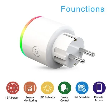 16A EU RGB wifi Smart Plug with Power Monitor, wifi wireless Smart Socket Outlet with Google Home Alexa Voice Control
16A EU RGB wifi Smart Plug with Power Monitor, wifi wireless Smart Socket Outlet with Google Home Alexa Voice Control