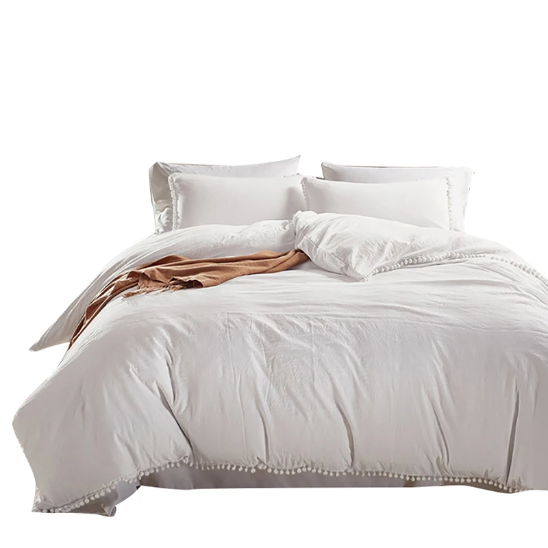 Solid Color Duvet Cover Bedding Sets with Washed Ball Decorative Bedline Comforters for Twin Queen King Size Bed with Pillowcase
Solid Color Duvet Cover Bedding Sets with Washed Ball Decorative Bedline Comforters for Twin Queen King Size Bed with Pillowcase