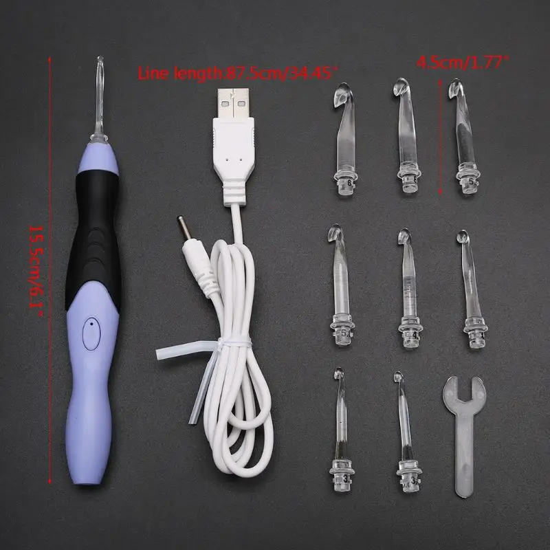 9 in 1 Weave Tool Kit USB LED Light Up Crochet Knitting Needles Set Sewing for Diamond embroidery
9 in 1 Weave Tool Kit USB LED Light Up Crochet Knitting Needles Set Sewing for Diamond embroidery