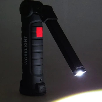 COB LED Rechargeable Work Light Magnet Flashlight with Hook Folding Torch Lamp W52 Black
COB LED Rechargeable Work Light Magnet Flashlight with Hook Folding Torch Lamp W52 Black