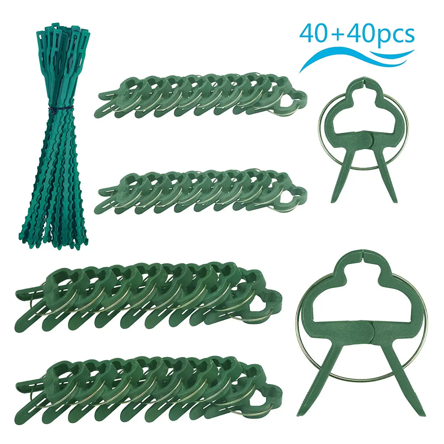METABLE 40pcs Plastic Spring Clips with 40pcs Plant Cable Ties Reusable for Greenhouse Gardening Support Stems Beds Grow Upright
METABLE 40pcs Plastic Spring Clips with 40pcs Plant Cable Ties Reusable for Greenhouse Gardening Support Stems Beds Grow Upright
