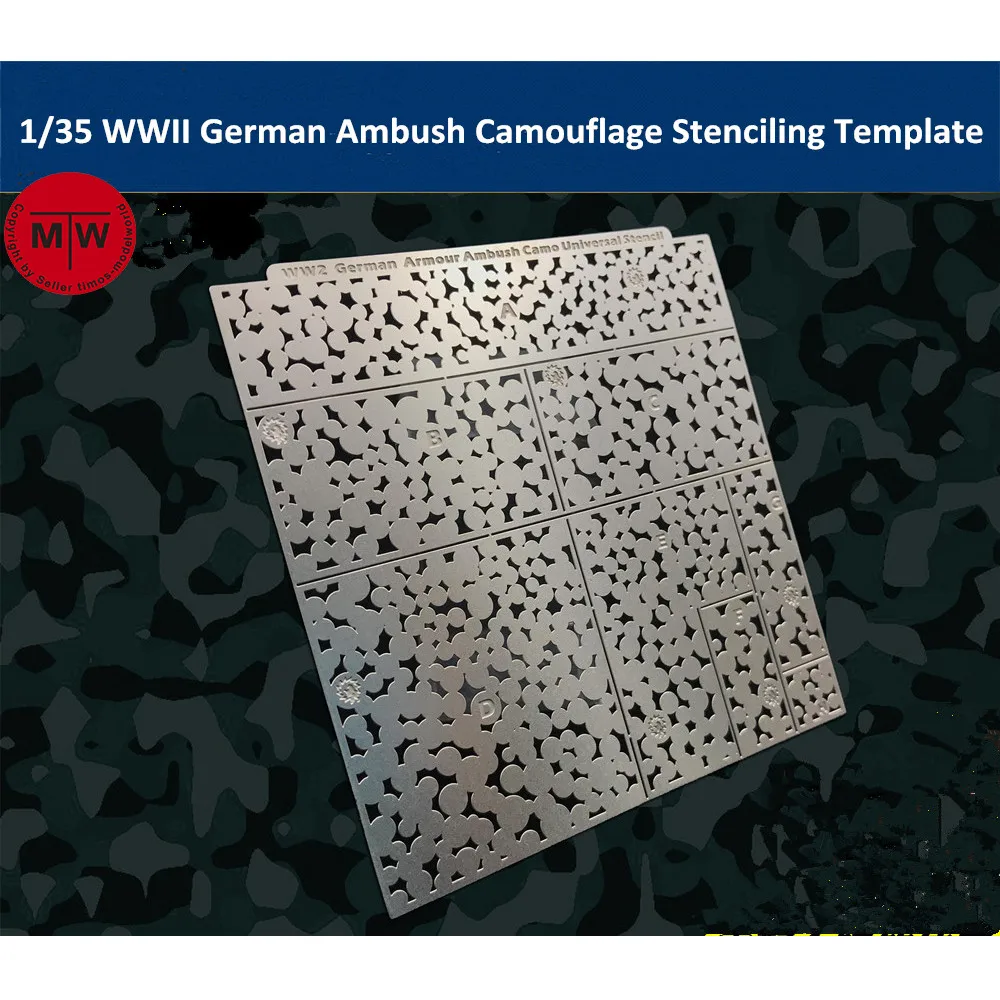 

1/35 Scale WWII German Armour Ambush Camouflage Leakage Spray Stenciling Template Model Building Tools AJ0020