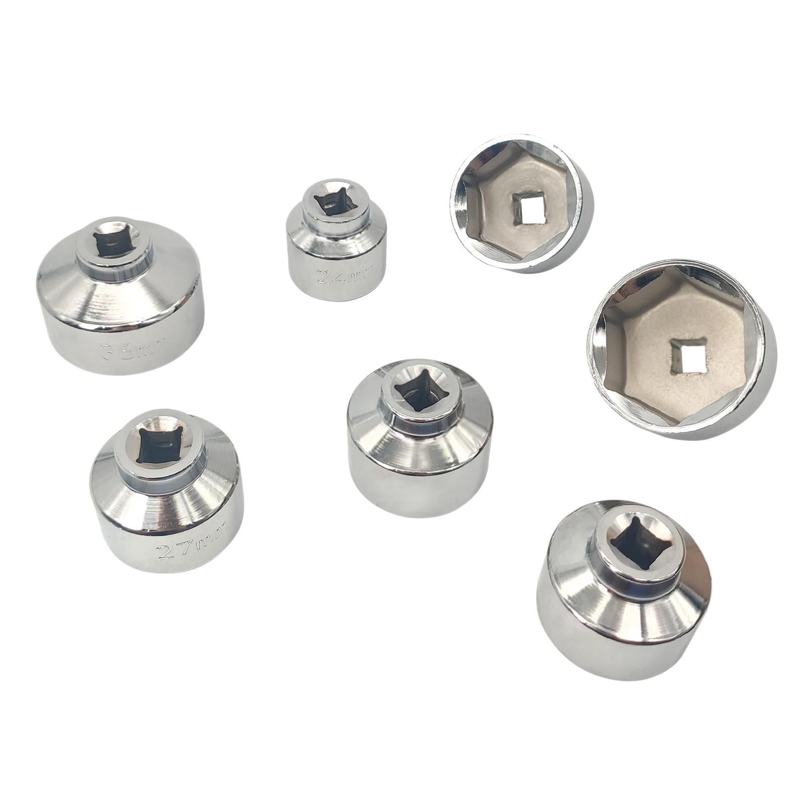 7 Pcs Oil Filter Cap Wrench Socket Set Tool Kit 24mm,27mm,29mm,30mm,32mm,36mm,38mm for Cars Truck