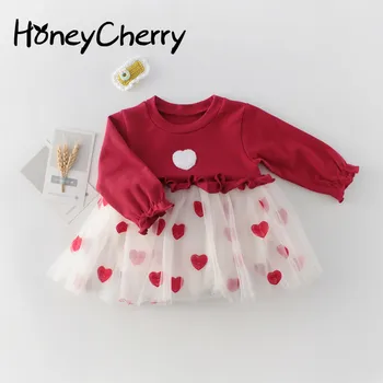 Spring Baby Girl Bodysuits Style Girls' Baby Love Mesh Long Sleeve Triangle Skirt Jumpsuit Creeper Little Girls Clothing
Spring Baby Girl Bodysuits Style Girls' Baby Love Mesh Long Sleeve Triangle Skirt Jumpsuit Creeper Little Girls Clothing