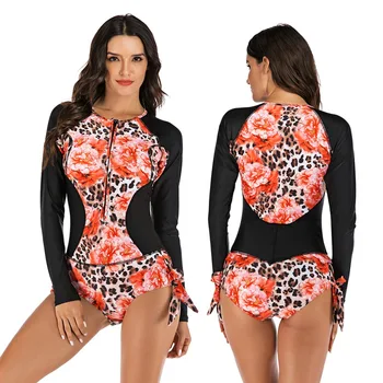 Front Zipper Women's Rash Guards Swimwear Long Sleeves Push Up Conservative SPA Bath Beach Suits Bikini Swimsuit
Front Zipper Women's Rash Guards Swimwear Long Sleeves Push Up Conservative SPA Bath Beach Suits Bikini Swimsuit