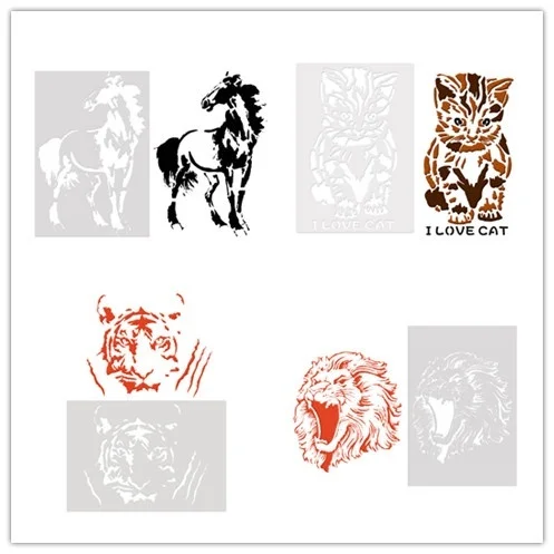 

26*18cm Animal Stencils DIY Craft Layering Stencils For Walls Painting Scrapbooking Stamping Stamp Album Decorative