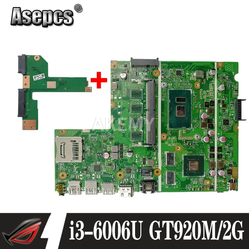 Материнская плата X541UVK X541UJ материнская I3-6006U/AS GT920M/V2G для For Asus X541UV X541U F541U ноутбука