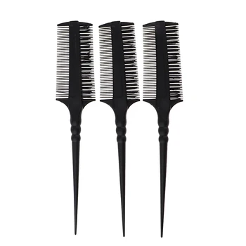 

3Pcs/Set Hair Coloring Dye Brush Teasing Rat Tail Combs Tint Bleach Dyeing Color 3-Tips Comb Brush Highlight Highlighting Comb