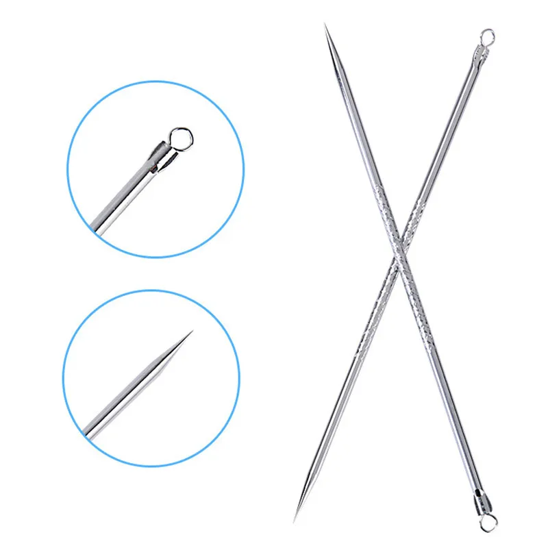 

2pcs 8cm New Arrival Stainless steel acne needle Face Care blackhead comedone acne removable blemish pimple extractor Remover