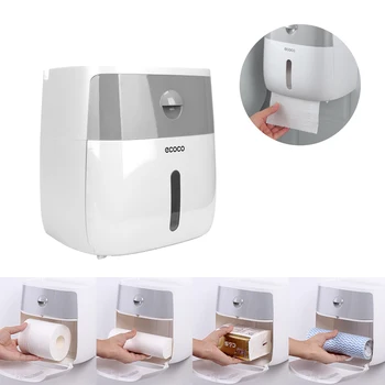 Toilet Tissue Dispenser Wall Mounted Tissue Paper Box Holder Creative Plastic Box Bath Toilet Paper Holder Paper Storage 
Toilet Tissue Dispenser Wall Mounted Tissue Paper Box Holder Creative Plastic Box Bath Toilet Paper Holder Paper Storage