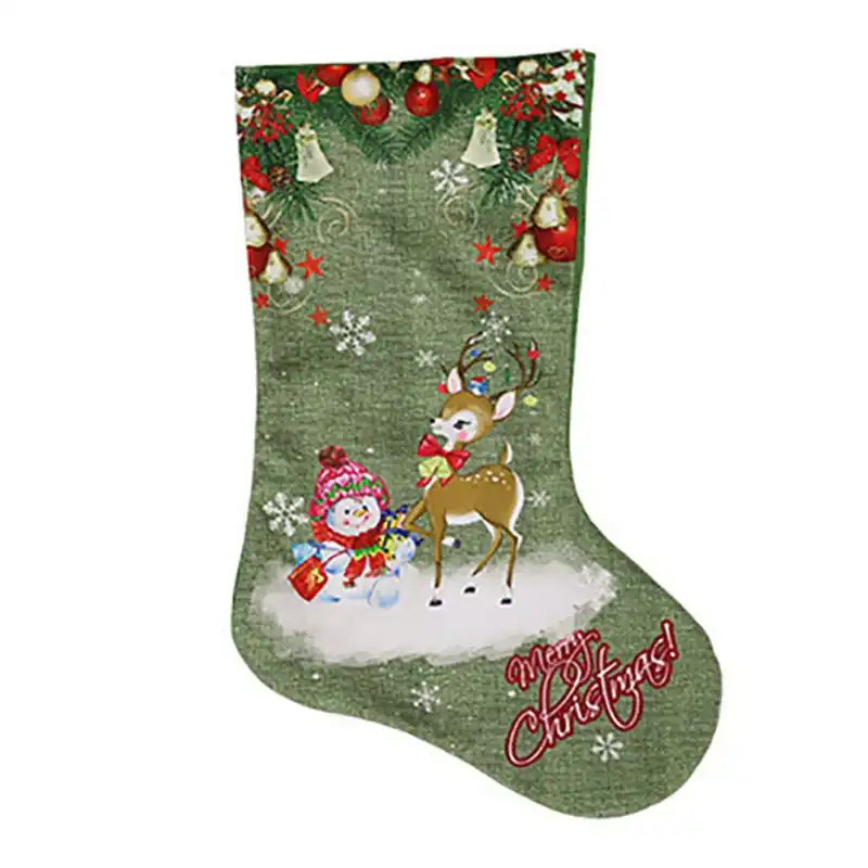 green christmas stockings large candy gift bag portable cute