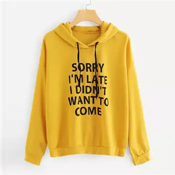 SORRY I'M LATE I DIDN'T WANT TO COME Women Hoodies Funny Print Hip Hop Tops Long Sleeve Letter Print Hoodie Jumper
SORRY I'M LATE I DIDN'T WANT TO COME Women Hoodies Funny Print Hip Hop Tops Long Sleeve Letter Print Hoodie Jumper
