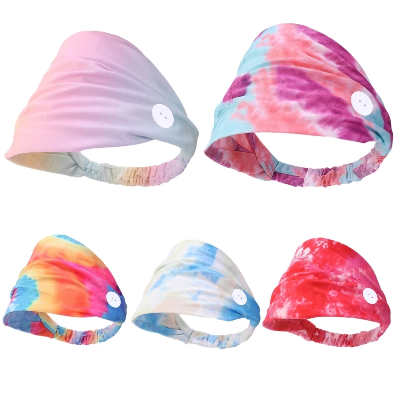 Bohemian style Nurse Doctor Gradient Colorful Tie-Dye Headband Button Protect Ear Non-Slip Yoga Wide Headwrap For Outdoor Sport
Bohemian style Nurse Doctor Gradient Colorful Tie-Dye Headband Button Protect Ear Non-Slip Yoga Wide Headwrap For Outdoor Sport