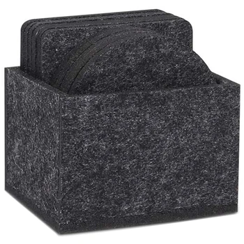 Set Of 12 Felt Coasters, Dark Gray Glass Coasters Set with Box, Round and Rectangle Coasters for Glasses, Table, Drinks, Cups, B
Set Of 12 Felt Coasters, Dark Gray Glass Coasters Set with Box, Round and Rectangle Coasters for Glasses, Table, Drinks, Cups, B