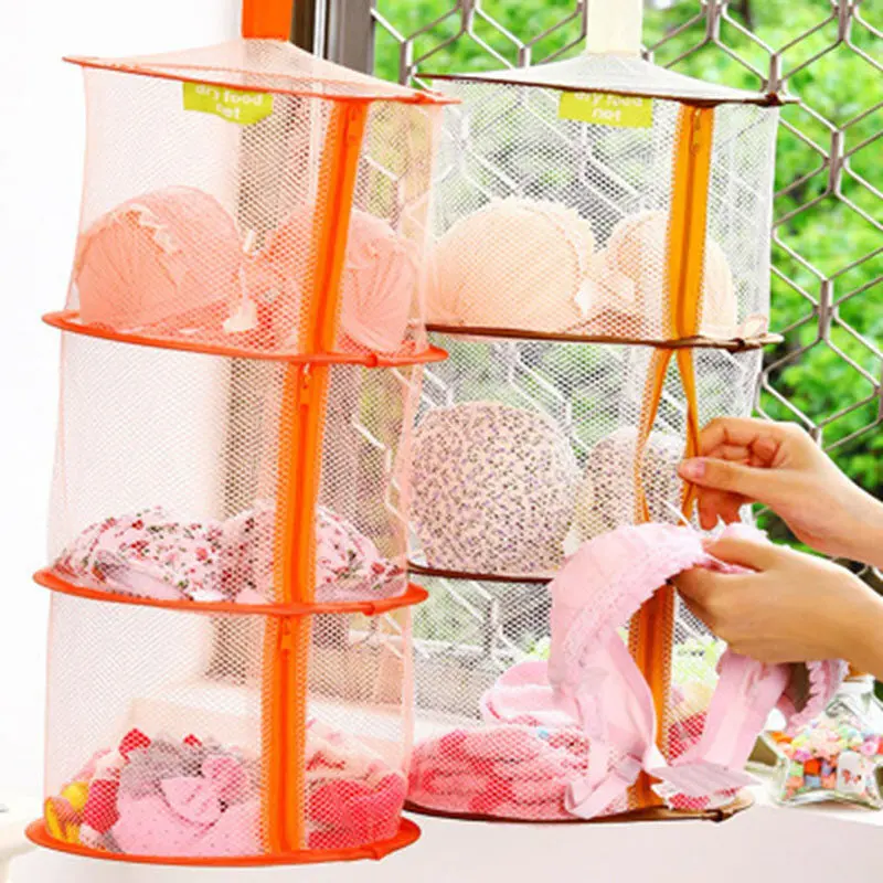 Mesh Clothes Dryer Net Windproof Foldable Multi-Layer Drying Rack Colorful Underwear Bra Laundry Sweater Hanging Basket
Mesh Clothes Dryer Net Windproof Foldable Multi-Layer Drying Rack Colorful Underwear Bra Laundry Sweater Hanging Basket