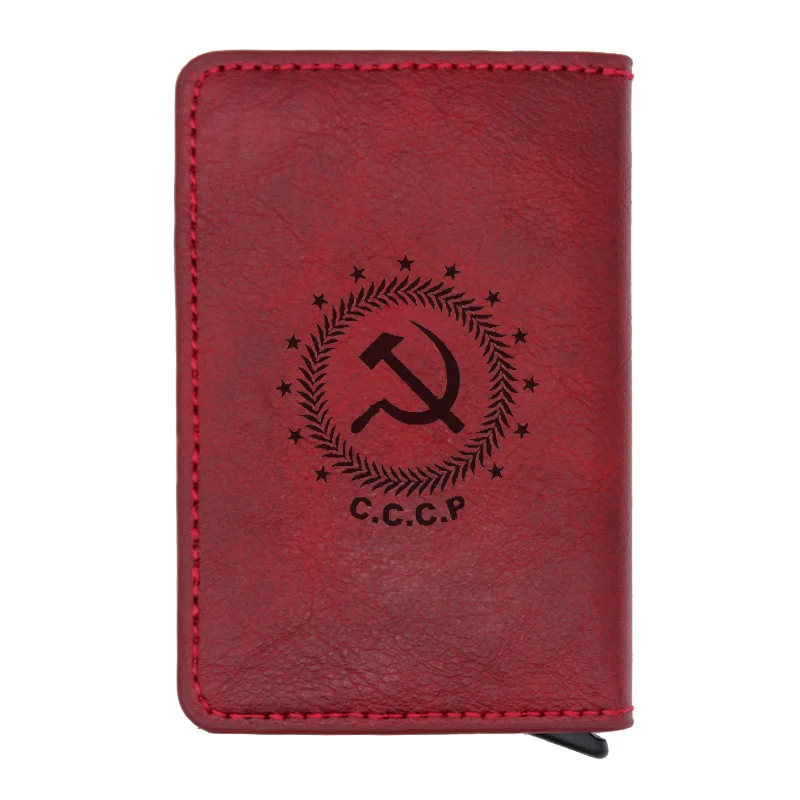 Vintage Sickle Hammer CCP Credit Card Holder Blocking Rfid Wallet PU Leather Unisex Security Information Aluminum Purse
Vintage Sickle Hammer CCP Credit Card Holder Blocking Rfid Wallet PU Leather Unisex Security Information Aluminum Purse