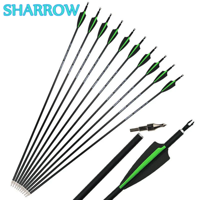 6/12/24Pcs 30" Archery Carbon Arrows SP 500 Mix Carbon Shaft Replaceable Arrow Points Broadhead For Shooting Hunting Accessories
6/12/24Pcs 30" Archery Carbon Arrows SP 500 Mix Carbon Shaft Replaceable Arrow Points Broadhead For Shooting Hunting Accessories