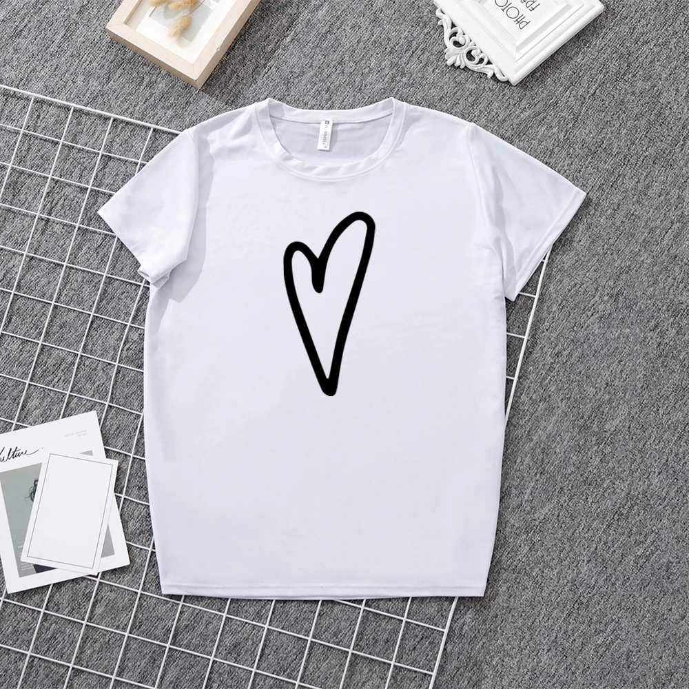 Heflashor simple Short Sleeve Loose Women Tee Shirt Tops summer Love cartoon print T-shirt round neck Black&White T-shirt
Heflashor simple Short Sleeve Loose Women Tee Shirt Tops summer Love cartoon print T-shirt round neck Black&White T-shirt