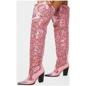 US4-11 Womens Pointed Toe Snake Pattern Match Colors Leather Over Knee The Thigh Boots Spike Strange High Heel Shoes Plus Sz
US4-11 Womens Pointed Toe Snake Pattern Match Colors Leather Over Knee The Thigh Boots Spike Strange High Heel Shoes Plus Sz