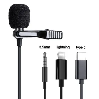 New Mini Microphone 3.5mm type c ios Lavalier Tie Clip Wired microphone Recording Audio Mic for Android Cell Phone Laptop Tablet
New Mini Microphone 3.5mm type c ios Lavalier Tie Clip Wired microphone Recording Audio Mic for Android Cell Phone Laptop Tablet
