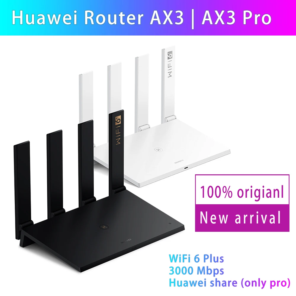 Original HUAWEI Router AX3 /AX3 PRO Wireless WiFi 6 Plus Quad-core Router 2.4GHz 5GHz Dual-Band Speed Repeater For Home Office
Original HUAWEI Router AX3 /AX3 PRO Wireless WiFi 6 Plus Quad-core Router 2.4GHz 5GHz Dual-Band Speed Repeater For Home Office
