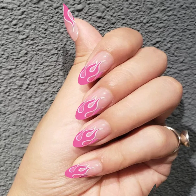 24Pcs Pink Flame False Nails Long Coffin Extra Coffin Ballet Fake Nails Press On Nails Full Cover French Artificial Nail Tips wi
24Pcs Pink Flame False Nails Long Coffin Extra Coffin Ballet Fake Nails Press On Nails Full Cover French Artificial Nail Tips wi
