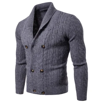 Casual Slim Autumn Winter Korean Sweater Fashion Solid Knitted Cardigan Single Breasted Long Sleeve Winter Tops For Men 
Casual Slim Autumn Winter Korean Sweater Fashion Solid Knitted Cardigan Single Breasted Long Sleeve Winter Tops For Men