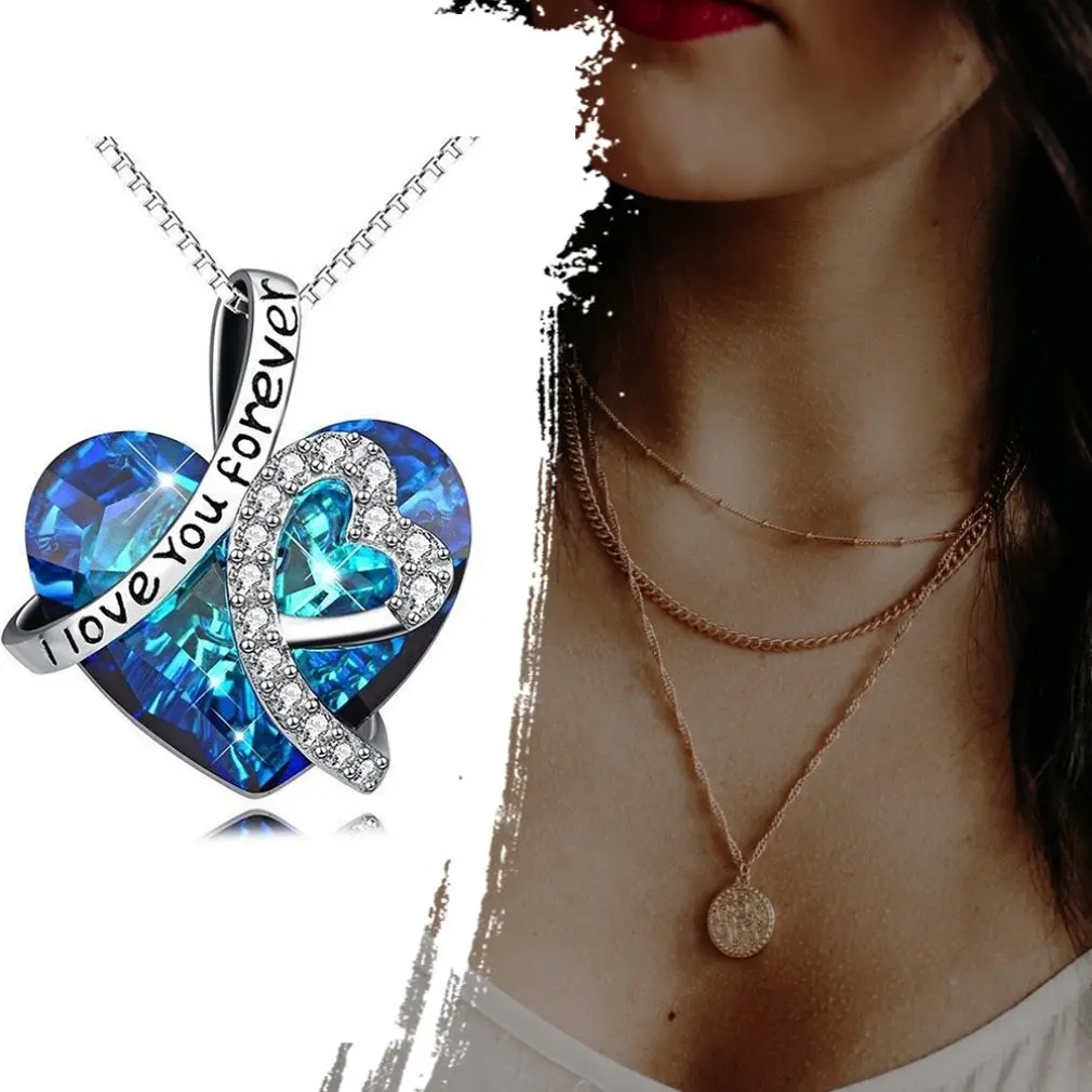 Women Fashion 925 Sterling Silver Plated Blue Crystal Gemstone Heart Pendant Necklace Girl Friend Gift
Women Fashion 925 Sterling Silver Plated Blue Crystal Gemstone Heart Pendant Necklace Girl Friend Gift