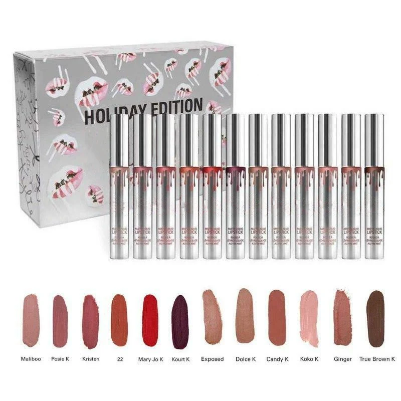 12Pcs Silver Matte Liquid Lip Gloss Kit Makeup Holiday Edition Lipstick Kit Long-lasting Lipgloss Cosmetics
12Pcs Silver Matte Liquid Lip Gloss Kit Makeup Holiday Edition Lipstick Kit Long-lasting Lipgloss Cosmetics