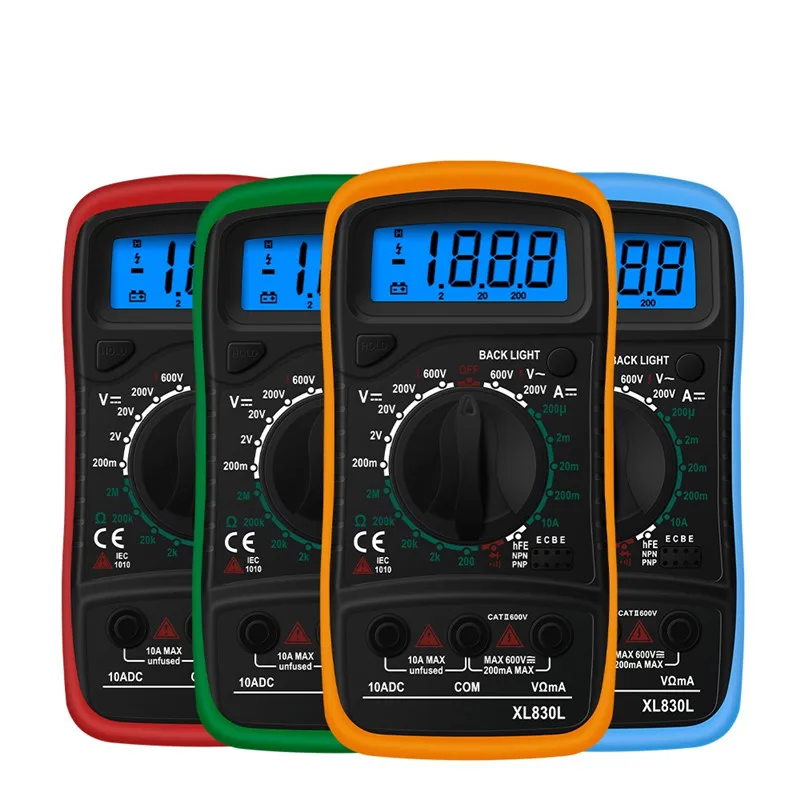 Junejour XL830L Handheld Digital Multimeter LCD Backlight Portable AC/DC Ammeter Voltmeter Ohm Voltage Tester Meter Multimetro
Junejour XL830L Handheld Digital Multimeter LCD Backlight Portable AC/DC Ammeter Voltmeter Ohm Voltage Tester Meter Multimetro