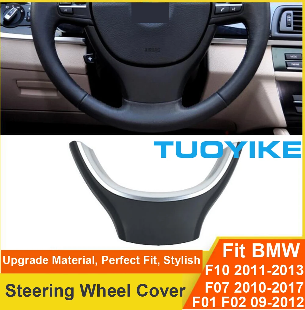 

Car Styling Carbon Fiber Black Steering Wheel Trim Decal Cover Sticker For BMW 5/7 series F10 F11 F18 GT F07 F01 F02 520 525 730